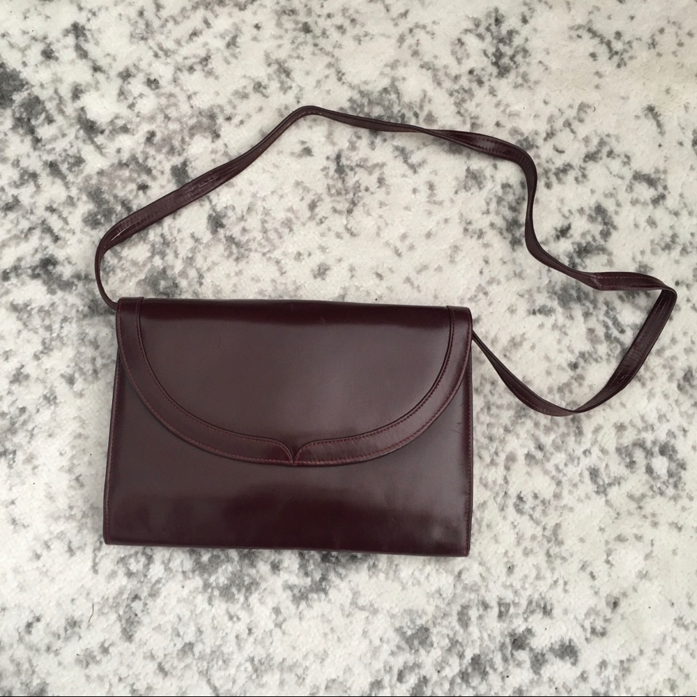 Vintage oxblood leather purse